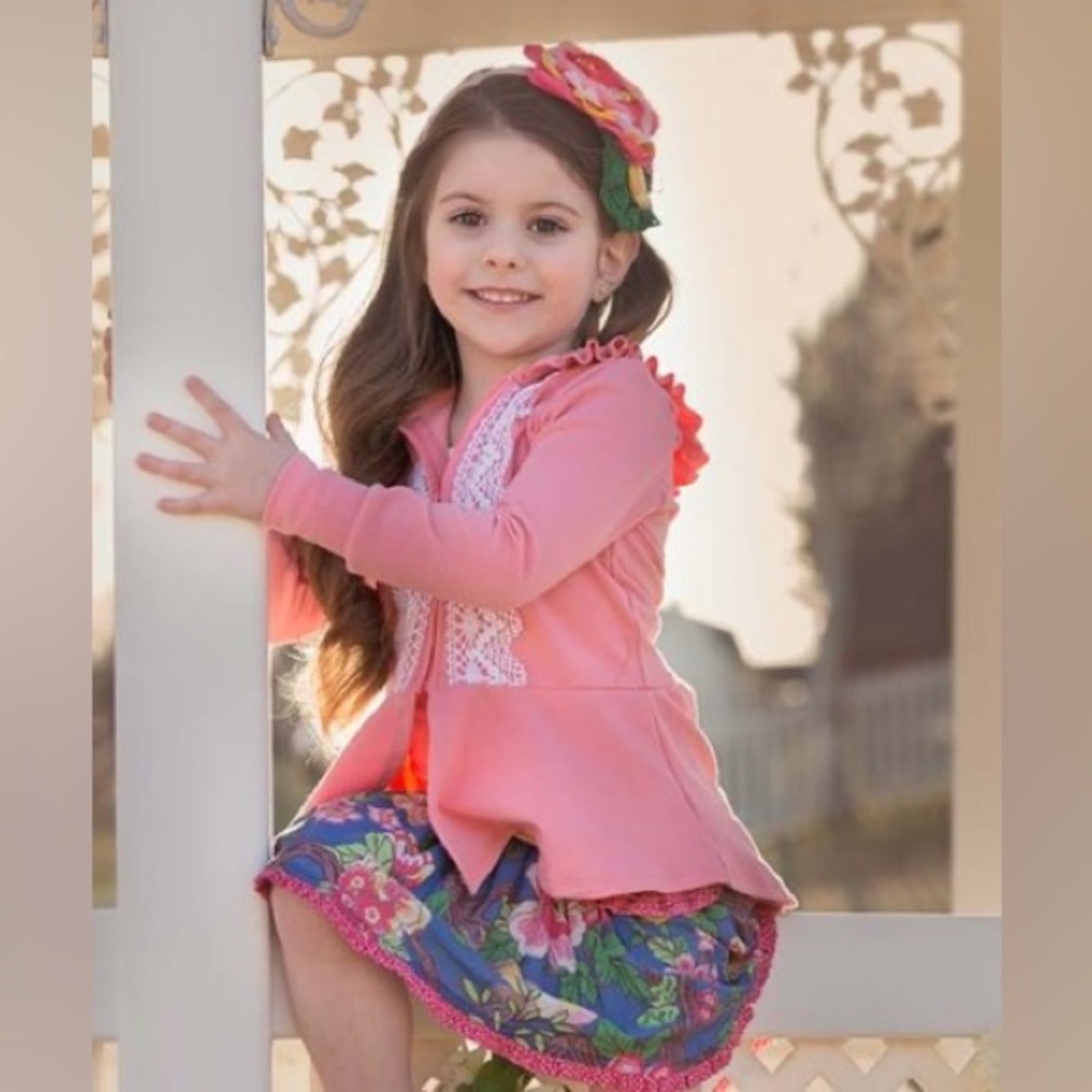 Persnickety Lace Victoria Pink Ruffle Hooded Jacket